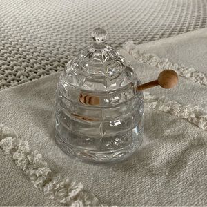 Beehive Crystal Honey Jar with Dipper